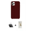 MARSİLYAN™- iPhone 11 Pro Max Kılıf Zirve Modern Özel Seri - Siyah Mat Seramik Nano Ekran Koruyucu + Kamera Lens Koruma Cam - SF