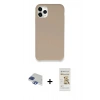 MARSİLYAN™- iPhone 11 Pro Max Kılıf Zirve Modern Özel Seri - Siyah Mat Seramik Nano Ekran Koruyucu + Pers Alüminyum Kamera Lens - LT
