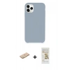 MARSİLYAN™- iPhone 11 Pro Max Kılıf Zirve Modern Özel Seri - Siyah Mat Seramik Nano Ekran Koruyucu + Renkli Kamera Lens Koruma Cam - SI