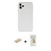 MARSİLYAN™- iPhone 11 Pro Max Kılıf Zirve Modern Özel Seri - Siyah Mat Seramik Nano Ekran Koruyucu + Renkli Kamera Lens Koruma Cam - SI