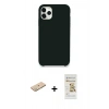 MARSİLYAN™- iPhone 11 Pro Max Kılıf Zirve Modern Özel Seri - Siyah Mat Seramik Nano Ekran Koruyucu + Renkli Kamera Lens Koruma Cam - YL