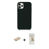 MARSİLYAN™- iPhone 11 Pro Max Kılıf Zirve Modern Özel Seri - Siyah Mat Seramik Nano Ekran Koruyucu + Renkli Kamera Lens Koruma Cam - SI