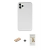 MARSİLYAN™- iPhone 11 Pro Max Kılıf Zirve Modern Özel Seri - Siyah Mat Seramik Nano Ekran Koruyucu + Renkli Kamera Lens Koruma Cam - PE