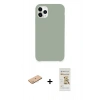 MARSİLYAN™- iPhone 11 Pro Max Kılıf Zirve Modern Özel Seri - Siyah Mat Seramik Nano Ekran Koruyucu + Renkli Kamera Lens Koruma Cam - PE