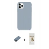 MARSİLYAN™- iPhone 11 Pro Max Kılıf Zirve Modern Özel Seri - Siyah Mat Seramik Nano Ekran Koruyucu + Metal Kamera Lens Koruma Cam - SH
