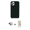 MARSİLYAN™- iPhone 11 Pro Max Kılıf Zirve Modern Özel Seri - Siyah Mat Seramik Nano Ekran Koruyucu + Pers Alüminyum Kamera Lens - SH
