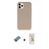 MARSİLYAN™- iPhone 11 Pro Max Kılıf Zirve Modern Özel Seri - Siyah Mat Seramik Nano Ekran Koruyucu + Metal Kamera Lens Koruma Cam - SH