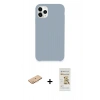 MARSİLYAN™- iPhone 11 Pro Max Kılıf Zirve Modern Özel Seri - Siyah Mat Seramik Nano Ekran Koruyucu + Renkli Kamera Lens Koruma Cam - TU