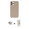 MARSİLYAN™- iPhone 11 Pro Max Kılıf Zirve Modern Özel Seri - Siyah Mat Seramik Nano Ekran Koruyucu + Pers Alüminyum Kamera Lens - YL