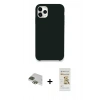 MARSİLYAN™- iPhone 11 Pro Max Kılıf Zirve Modern Özel Seri - Siyah Mat Seramik Nano Ekran Koruyucu + Pers Alüminyum Kamera Lens - YL