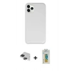 MARSİLYAN™- iPhone 11 Pro Max Kılıf Zirve Modern Özel Seri - Siyah Polymer Nano Ekran Koruyucu + Pers Alüminyum Kamera Lens - SH