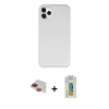 MARSİLYAN™- iPhone 11 Pro Max Kılıf Zirve Modern Özel Seri - Siyah Polymer Nano Ekran Koruyucu + Pers Alüminyum Kamera Lens - KI