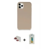 MARSİLYAN™- iPhone 11 Pro Max Kılıf Zirve Modern Özel Seri - Siyah Polymer Nano Ekran Koruyucu + Pers Alüminyum Kamera Lens - KI