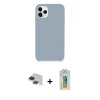 MARSİLYAN™- iPhone 11 Pro Max Kılıf Zirve Modern Özel Seri - Siyah Polymer Nano Ekran Koruyucu + Pers Alüminyum Kamera Lens - SH