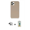 MARSİLYAN™- iPhone 11 Pro Max Kılıf Zirve Modern Özel Seri - Siyah Polymer Nano Ekran Koruyucu + Pers Alüminyum Kamera Lens - SH