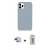 MARSİLYAN™- iPhone 11 Pro Max Kılıf Zirve Modern Özel Seri - Siyah Polymer Nano Ekran Koruyucu + Pers Alüminyum Kamera Lens - LT
