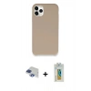 MARSİLYAN™- iPhone 11 Pro Max Kılıf Zirve Modern Özel Seri - Siyah Polymer Nano Ekran Koruyucu + Pers Alüminyum Kamera Lens - LT