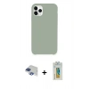 MARSİLYAN™- iPhone 11 Pro Max Kılıf Zirve Modern Özel Seri - Siyah Polymer Nano Ekran Koruyucu + Pers Alüminyum Kamera Lens - LT