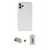 MARSİLYAN™- iPhone 11 Pro Max Kılıf Zirve Modern Özel Seri - Siyah Polymer Nano Ekran Koruyucu + Rainbow Kamera Lens Koruma Cam - YL