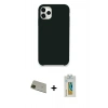 MARSİLYAN™- iPhone 11 Pro Max Kılıf Zirve Modern Özel Seri - Siyah Polymer Nano Ekran Koruyucu + Rainbow Kamera Lens Koruma Cam - YL