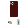 MARSİLYAN™- iPhone 11 Pro Max Kılıf Zirve Modern Özel Seri - Siyah Polymer Nano Ekran Koruyucu + Rainbow Kamera Lens Koruma Cam - YL