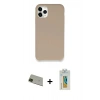 MARSİLYAN™- iPhone 11 Pro Max Kılıf Zirve Modern Özel Seri - Siyah Polymer Nano Ekran Koruyucu + Rainbow Kamera Lens Koruma Cam - YL