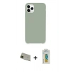 MARSİLYAN™- iPhone 11 Pro Max Kılıf Zirve Modern Özel Seri - Siyah Polymer Nano Ekran Koruyucu + Rainbow Kamera Lens Koruma Cam - YL