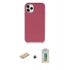 MARSİLYAN™- iPhone 11 Pro Max Kılıf Zirve Modern Özel Seri - Siyah Polymer Nano Ekran Koruyucu + Renkli Kamera Lens Koruma Cam - PE