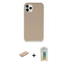 MARSİLYAN™- iPhone 11 Pro Max Kılıf Zirve Modern Özel Seri - Siyah Polymer Nano Ekran Koruyucu + Renkli Kamera Lens Koruma Cam - PE