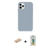 MARSİLYAN™- iPhone 11 Pro Max Kılıf Zirve Modern Özel Seri - Siyah Polymer Nano Ekran Koruyucu + Renkli Kamera Lens Koruma Cam - PE