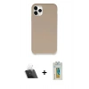 MARSİLYAN™- iPhone 11 Pro Max Kılıf Zirve Modern Özel Seri - Siyah Polymer Nano Ekran Koruyucu + Kamera Lens Koruma Cam - SF