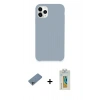 MARSİLYAN™- iPhone 11 Pro Max Kılıf Zirve Modern Özel Seri - Siyah Polymer Nano Ekran Koruyucu + Shine Kamera Lens Koruma Cam - SABE