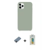 MARSİLYAN™- iPhone 11 Pro Max Kılıf Zirve Modern Özel Seri - Siyah Polymer Nano Ekran Koruyucu + Metal Kamera Lens Koruma Cam - SH