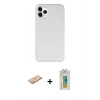 MARSİLYAN™- iPhone 11 Pro Max Kılıf Zirve Modern Özel Seri - Siyah Polymer Nano Ekran Koruyucu + Turuncu Renkli Kamera Lens Koruma Cam