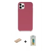 MARSİLYAN™- iPhone 11 Pro Max Kılıf Zirve Modern Özel Seri - Siyah Polymer Nano Ekran Koruyucu + Turuncu Renkli Kamera Lens Koruma Cam