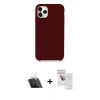 MARSİLYAN™- iPhone 11 Pro Max Kılıf Zirve Modern Özel Seri - Siyah Seramik Nano Ekran Koruyucu + Kamera Lens Koruma Cam - SF