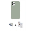 MARSİLYAN™- iPhone 11 Pro Max Kılıf Zirve Modern Özel Seri - Siyah Seramik Nano Ekran Koruyucu + Pers Alüminyum Kamera Lens - LT