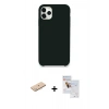 MARSİLYAN™- iPhone 11 Pro Max Kılıf Zirve Modern Özel Seri - Siyah Seramik Nano Ekran Koruyucu + Renkli Kamera Lens Koruma Cam - MI
