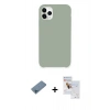 MARSİLYAN™- iPhone 11 Pro Max Kılıf Zirve Modern Özel Seri - Siyah Seramik Nano Ekran Koruyucu + Mavi Shine Kamera Lens Koruma Cam
