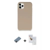 MARSİLYAN™- iPhone 11 Pro Max Kılıf Zirve Modern Özel Seri - Siyah Seramik Nano Ekran Koruyucu + Metal Kamera Lens Koruma Cam - SH