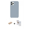 MARSİLYAN™- iPhone 11 Pro Max Kılıf Zirve Modern Özel Seri - Siyah Seramik Nano Ekran Koruyucu + Renkli Kamera Lens Koruma Cam - PE