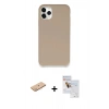 MARSİLYAN™- iPhone 11 Pro Max Kılıf Zirve Modern Özel Seri - Siyah Seramik Nano Ekran Koruyucu + Renkli Kamera Lens Koruma Cam - PE