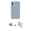 MARSİLYAN™- iPhone 11 Pro Max Kılıf Zirve Modern Özel Seri - Siyah Seramik Nano Ekran Koruyucu + Pers Alüminyum Kamera Lens - SH