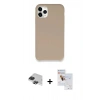 MARSİLYAN™- iPhone 11 Pro Max Kılıf Zirve Modern Özel Seri - Siyah Seramik Nano Ekran Koruyucu + Pers Alüminyum Kamera Lens - SH