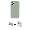 MARSİLYAN™- iPhone 11 Pro Max Kılıf Zirve Modern Özel Seri - Siyah Seramik Nano Ekran Koruyucu + Rainbow Kamera Lens Koruma Cam - GD