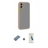 MARSİLYAN™- iPhone 12 Kılıf Ahenk Çizgi Serisi - Şeffaf Pasifik Cam Ekran Koruyucu + Shine Kamera Lens Koruma Cam - MI