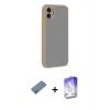 MARSİLYAN™- iPhone 12 Kılıf Ahenk Çizgi Serisi - Siyah Bilvis 5in1 3D Magic Cam Ekran Koruyucu + Metal Kamera Lens Koruma Cam - AKYL
