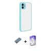 MARSİLYAN™- iPhone 12 Kılıf Ahenk Çizgi Serisi - Siyah Bilvis 5in1 3D Magic Cam Ekran Koruyucu + Shine Kamera Lens Koruma Cam - GI