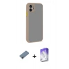 MARSİLYAN™- iPhone 12 Kılıf Ahenk Çizgi Serisi - Siyah Bilvis 5in1 3D Magic Cam Ekran Koruyucu + Shine Kamera Lens Koruma Cam - GI