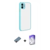 MARSİLYAN™- iPhone 12 Kılıf Ahenk Çizgi Serisi - Siyah Bilvis 5in1 3D Magic Cam Ekran Koruyucu + Metal Kamera Lens Koruma Cam - KI
